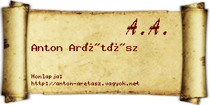 Anton Arétász névjegykártya